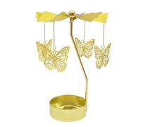 Portavelas Giratorio Dorado Portavelas Decoracion Porta Velas Decorativas | Mariposa Centros Decorativos de Mesa Candelabros Decorativos de Velas para Navidad Cumpleaños Boda Centro de Mesa (B)