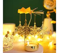 Portavelas Giratorio, portavelas Giratorio Tipo carrusel para Velas de té, Regalo de cumpleaños Original para Mujeres, mamás, Hermanas, Navidad, San Valentín, decoración para Fiestas (Snowflake)