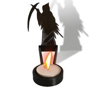 Portavelas gótico, rueda de sombra de luz de té fantasma, luz de té gótica de Halloween para dormitorio, hogar, lugar de trabajo, escritorio, porche, estantería, jardín