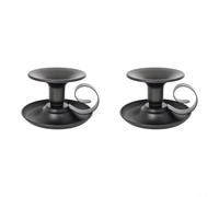 Portavelas hecho a mano de hierro forjado de estilo vintage para decoración de bodas y hogar, añade un ambiente elegante a la luz de las velas con diseño clásico de metal (negro)