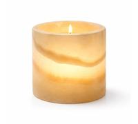Portavelas Individual de alabastro, portavelas Resistentes, Piedra translúcida para un Brillo Relajante, iluminación Ambiental y Regalos, iluminación cálida, Varios tamaños