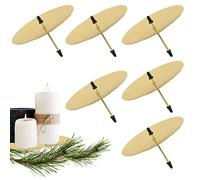 Portavelas Juego de 6 Oro, Candelero para Corona de Adviento Navidad Diámetro 8cm, Plato de Vela con Espina Soporte para Velas de Metal para Mesa Fiesta de Vacaciones Corona Adviento para Coronas