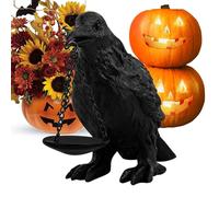 Portavelas, lámpara de resina Raven Porta di, lampada a Corvo in resina portacandele per, decorazioni per la casa Della Statua per uccelli per ev Soporte para bastones de velas, estatua de pájaro