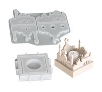 Portavelas Moldes,Molde de fundición fácil de liberar concreto | Molde de fundición fácil de liberación de velas de casa de silicona,Para el hogar DIY amantes Artes y manualidades cumpleaños
