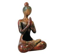 Portavelas para decoración de meditación zen, esculturas de resina para escritorio, estatuas de mujer pacífica, practicante de conciencia, decoración del hogar, escritorio, oficina, sala de estudio