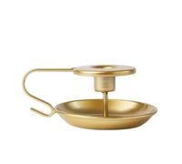 portavelas para la Cena, Candlestick Holder 2 Pieces Multicolor Metal Candle Tray Bedroom Living Room Ornament(Golden)