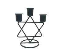 portavelas para la Cena, Metal Candlestick Holder 2 Pieces, Home Decoration For Bedroom Living Room, Black and Gold(Black 3)