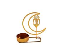 portavelas para la Cena, Metal Moon Star Castle Candlestick Holder 2 Pieces(A)