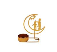 portavelas para la Cena, Metal Moon Star Castle Candlestick Holder 2 Pieces(C)