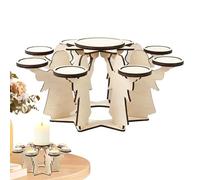 Portavelas para Navidad | Centro de mesa festivo de madera dorada - Portavelas retro - Para interior y exterior - Para fiestas de reunión, vacaciones, comedor, estante de boda