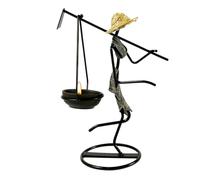 Portavelas para velas afiladas | Soporte decorativo para niña africana de metal | Soporte de vela para esculturas de hierro, para interiores al aire libre, sala de estar, comedor, dormitorio, regalo