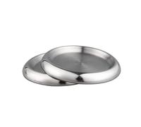 Portavelas Redondo IMEEA de Acero Inoxidable SUS304 para Pilar, con Posavasos metálicos para Bebidas, Conjunto de 2 (Plateado). Un complemento Elegante para Cualquier hogar u ocasión Especial.