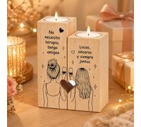 Portavelas Regalo Amiga Cumpleaños Y Regalo Hermana De Madera