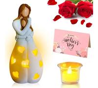 Portavelas Regalo para Madre e Hija con Vela LED - Tarjeta de Felicitación para el Día de la Madre, Cumpleaños, Navidad y Año