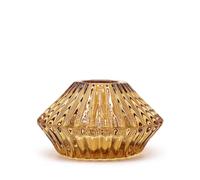 Portavelas reversible con diseño de flor para cena / vela de té - Ámbar