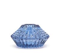 Portavelas reversible con diseño de flor para cena / vela de té - Azul