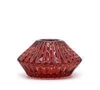 Portavelas reversible con diseño de flor para cena / vela de té - Rojo vampiro