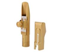 Portavoz de Saxofón, Diseño ergonómico metal, Boquilla de Saxo Alto, 6 tamaños reemplazo tapa, Accesorio esencial, Profesional principiantes, Ideal para practica conciertos.