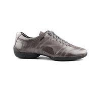 PortDance Hombres Sneakers/Dance Sneakers PD Casual - Cuero Negro/Plateado - Sneaker Suela [EUR 43]