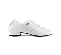 PortDance Hombres Zapatos de Baile/Dance Sneakers PD Casual - Cuero Blanco - Suela de Ante [EUR 46]
