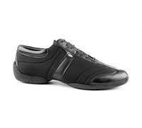 Portdance PD Pietro Premium - Zapatillas deportivas para hombre (licra/piel, suela deportiva), color negro