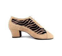 Portdance PD703 Fashion - Zapatillas de entrenamiento para mujer, color negro y tigre, 4 cm, fabricadas en Portugal, Camel Tiger, 38 EU