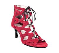 Portdance PD804N PD804N - Zapatos de baile para mujer, color rojo nobuck, 5 cm (pequeño), ancho normal, fabricado en Portugal, rojo, 39 EU
