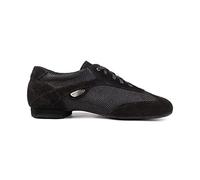 PortDance Zapatos de baile para mujer PD07 - Nubuck/Beverly Negro - 1 cm Micro Tacón - Ancho normal - Fabricado en Portugal, Negro , 41 EU
