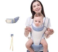 Porte-bébé, tabouret de taille multifonctionnel pour tout-petits avec bandoulière unique, porte-sac à dos pour bébé en maille 3D sculptée creuse pour bébé de 0 à 36 mois, tout-petit