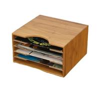 Porte-CD Organizador de CD Nostalgic Cassette Collection Box Record Rack Madera Viejo Documento Almacenamiento Soporte Escritorio Verter Tourne-Disque