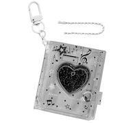 Porte-Clés Álbum de fotos | Livret de Collection avec 24 Pochettes Transparentes | Médaillon pour Photos 5 x 5 cm | pour École, Voyage, Cadeau, Souvenir, Collège, Étudiant, Création Personnelle