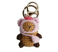 Porte-clés animal de dessin animé, petit porte-clés Capybara| Crochet CapybaraPeluche - pour sac, fil Cro etite poup ntif