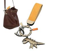 Porte-Clés Dinosaure En De Zinc - Pendentif Dessin Animé Mignon | Accessoire Pratique Pour, Adultos, Amis, Famille | Décoration De Sac, Portefeuille, Fourre-Tout, Voyage Quotidien, Col, NEGRO, Refer