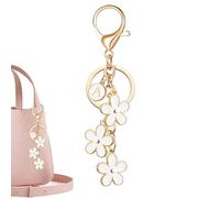 Porte-clés Fleur Métal - Breloque Élégante Et Mignonne | Accessoire Décoratif Pour Sac Portefeuille Téléphone Voiture Cartable Cadeau Femme Fille