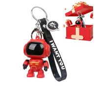 Porte-clés robot - Pendentif figurine articulée, détail de vision lumineux | Étiquette de transport de style mécanique, à main, à main, ornement à fermeture éclair, amélioration des appartenan