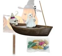 Porte-Encens Bâtonnets Brûleur - Encensoir Fantôme Cône Gothique | Céramique Attrape-Cendres Zen Méditation, Décoratif Yoga Salon Appartement Chambre Restaurant Hôtel Ambiance Serein