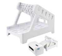 Porte-etiquette Pour Imprimante Thermique - Arrête De, Support De Bureau Pliable En Éventail Minimaliste Noir, Cintura 20 X 13,5 X 15,5 Cm + Papel de Alimentación Lisse, Matière Plastique Polymèr