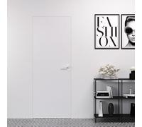 Porte Italiane, Puerta Rasante con Cerradura Magnética, A ras de pared para Albañilería o Pladur, Easy Wall Blanca con Entrega Immediata, 80x210 cm, Empuja IZQ - Tira DER