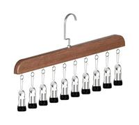 Porte-Leggings - Bois + Métal Support Gain De Place À Leggings Avec 10 Pinces | Cintres Gain De Place with Pour Rangement Chambre Dortoir Salle NP-e Sport Vestiaire Étudiant Camping-Car Coin Vêtements
