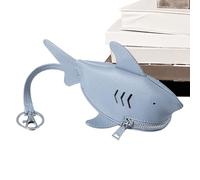 Porte-monnaie Requin - Pochette zippée en Cuir Requin-baleine Avec Porte-clés | Adorable portefeuille Portable pour Femmes, garçons et Filles | Organiseur Compact pour Argent, clés et Petits objet