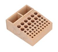 Porte-outils en cuir avec 2 grilles et 46 trous, rack à outils en bois pour le travail du cuir, boîte de rangement en hêtre pour outils de maroquinerie tels que tampons, ciseaux,