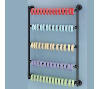 Porte-rubans mural en métal avec système de rangement pour rubans, foulards et châles - Idéal pour les ateliers de loisirs créatifs, les fleuristes et les présentoirs de vente - Conception compacte