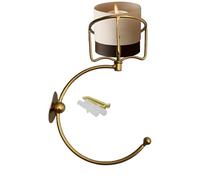 Porte-Serviette Salle Bain - Métal Noir 16x9x21cm Rustique, Crochet Mural Vintage Élégant, Anneau Serviette Main Robuste, Support Décoratif Avec Bougeoir | Accessoire Ferme Chic Pour Mur Entrée