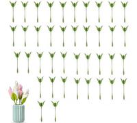 Porte-serviettes en forme de fleur torsadé, porte-serviettes en forme de tulipe, porte-serviettes en tige de fleur artisanal pour papier ou tissu, décorations de table pour mariage, banquet (40PC)