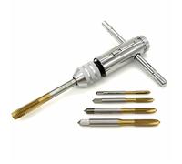 Porte-taraud réglable en acier rapide avec poignée réversible en T, 3-8 mm, M3-M8, avec tarauds manuels