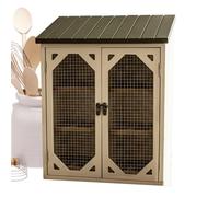 Porte-Œufs Style Ferme - 35cm En Bois, Armoire De Rangement À Double Portes Avec Fenêtre Grillagée, Boîte De Stockage Rustique Pour Cuisine Garde-Manger Poulailler Et Marché