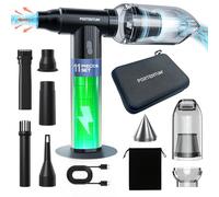 PORTENTUM 2 en 1 Mini Aspirador de Mano Potente 25 kPa - 10.000 mAh hasta 135 min USB-C - Soplador de Aire 180 km/h con Motor brushless - Aspirador Coche regulación Continua de Velocidad - Set de 11