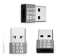 PORTENTUM 3 Unidades de Adaptador USB C Hembra a USB A Macho 2.0 Velocidad 480 MB Cuerpo Premium Zinc con Alta Resistencia al Calor - Adaptador USB a Tipo c de Solo 4 Gramos