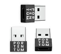PORTENTUM 3 Unidades de Adaptador USB C Hembra a USB A Macho 2.0 Velocidad 480 MB Cuerpo Premium Zinc con Alta Resistencia al Calor - Adaptador USB a Tipo c de Solo 4 Gramos