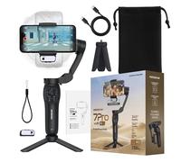 PORTENTUM 7 Pro estabilizador para movil con módulo IA de Seguimiento Independiente - Gimbal para móvil de 3 Ejes Plegable con trípode - App - Compatible iPhone y Android - vlog, Youtube y TikTok